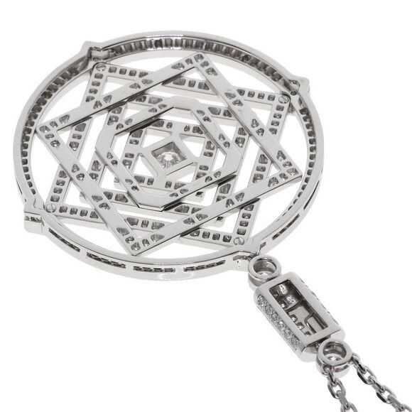 Cartier India Mystery Crown Diamond Necklace 18K White Gold Ladies - Picture 3 of 9